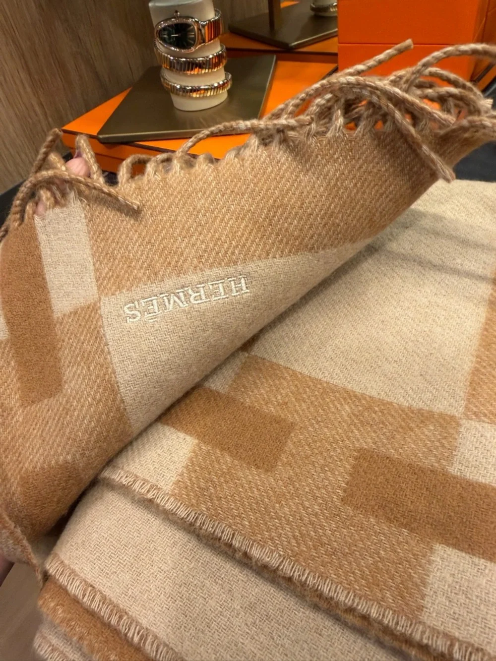 Hermes Camel & Beige Wool Scarf
H Passant - Picture 8 of 10